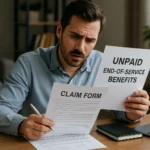 What is the process for claiming unpaid end-of-service benefits